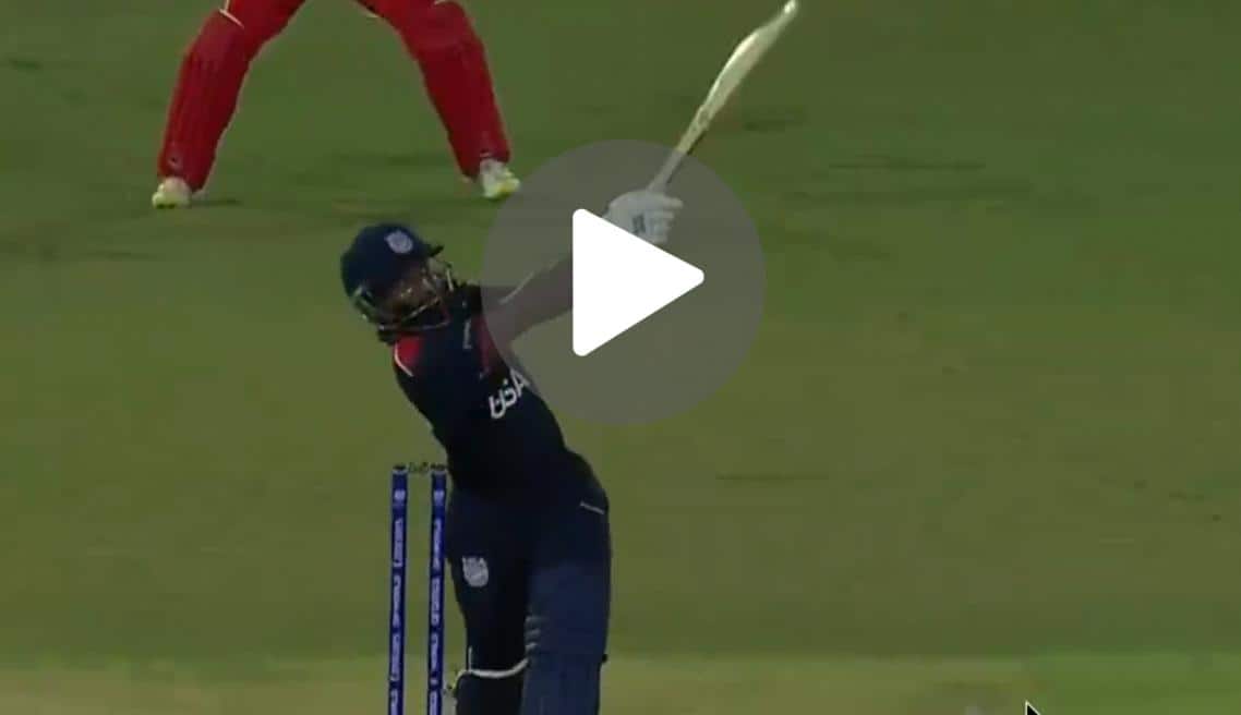[Watch] USA's Aaron Jones 'Smashes' Colossal 103m Six Vs Canada In T20 WC